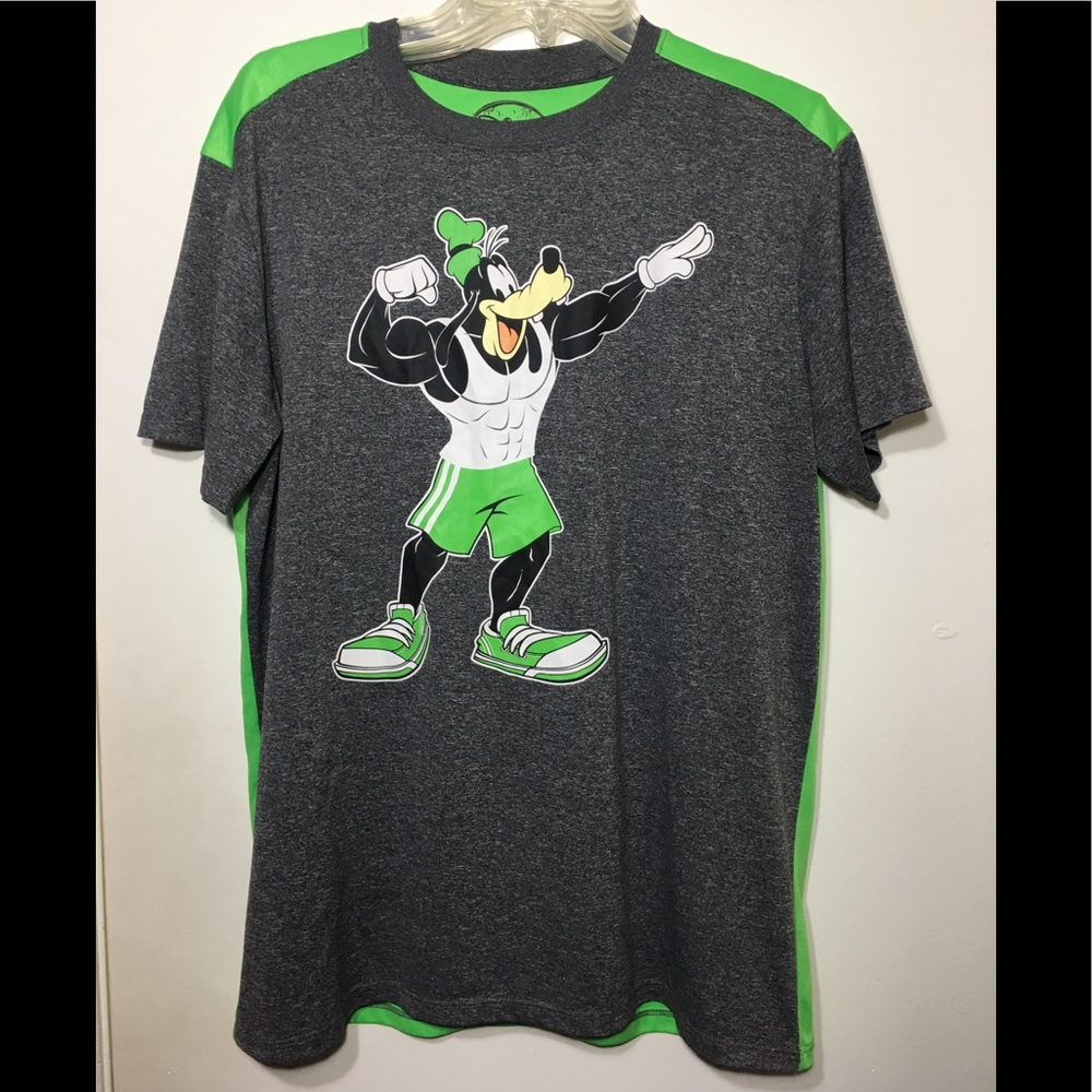 Disney Goofy Green Large Athletic Workout T-Shirt